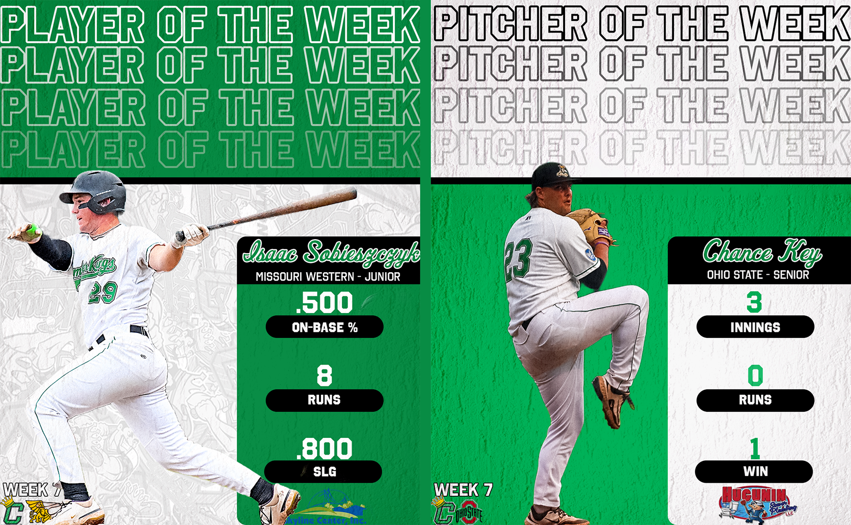 Week 7 Skyline Center Player and Hugunin Sewer &amp; Plumbing Pitcher of the Week